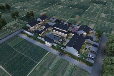 新中式仿古别墅合院3D模型下载